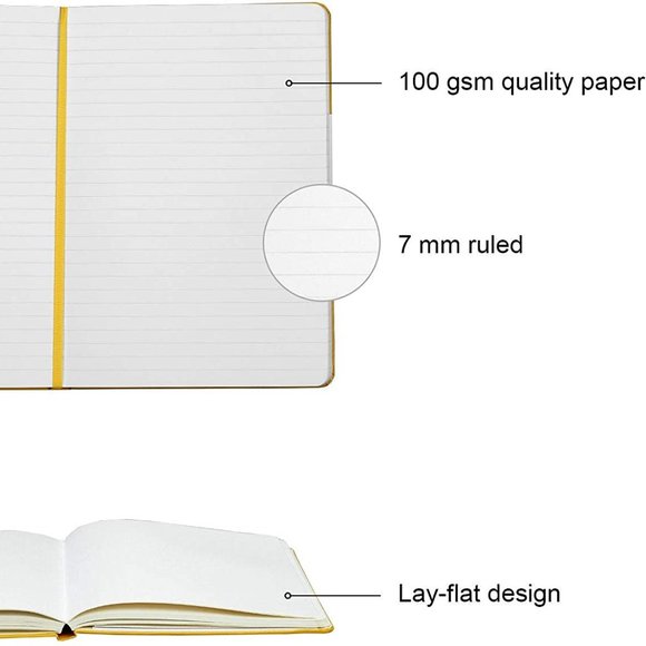 Paperage Yellow Hard Cover Lined Journal Notebook - Picture 3 of 4